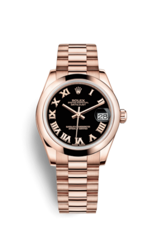 Rolex - 178245f-0037  Datejust 31 Everose Domed / President / Black Roman