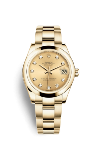 Rolex - 178248-0012  Datejust 31 Yellow Gold Domed / Oyster / Champagne Diamond