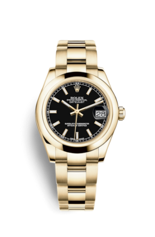 Rolex - 178248-0019  Datejust 31 Yellow Gold Domed / Oyster / Black