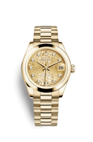 Rolex Datejust 31 Yellow Gold Diamond / Oyster / Paved Roman (178248-0023)