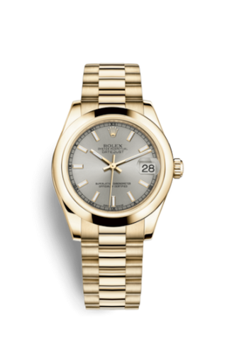 Rolex - 178248-0029  Datejust 31 Yellow Gold Domed / President / Silver