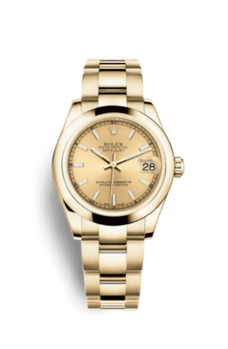 Rolex - 178248-0042  Datejust 31 Yellow Gold Domed / Oyster / Champagne