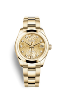 Rolex Datejust 31 Yellow Gold Domed / Oyster / Champagne Diamond (178248-0070)