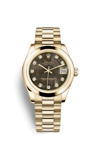 Rolex - 178248-0074  Datejust 31 Yellow Gold Domed / President / Black MOP