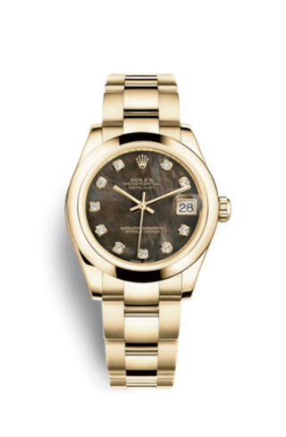 Rolex - 178248-0076  Datejust 31 Yellow Gold Domed / Oyster / Black MOP