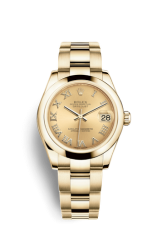 Rolex - 178248-0079  Datejust 31 Yellow Gold Domed / Oyster / Champagne Roman