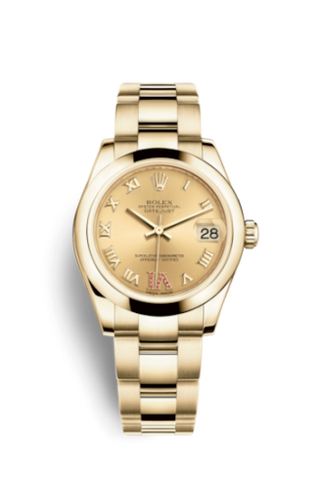 Rolex - 178248-0089  Datejust 31 Yellow Gold Domed / Oyster / Champagne Roman