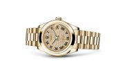 Rolex - 178248-0091  Datejust 31 Yellow Gold Domed / President / Paved Roman