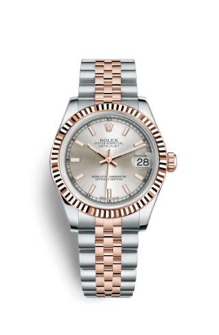 Rolex - 178271-0003  Datejust 31 Rolesor Everose Fluted / Jubilee / Silver