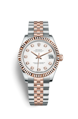 Rolex - 178271-0010  Datejust 31 Rolesor Everose Fluted / Jubilee / White Diamond