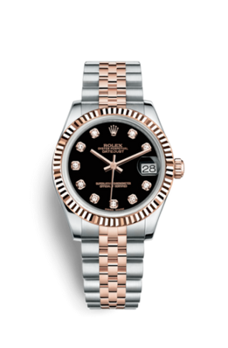 Rolex - 178271-0017  Datejust 31 Rolesor Everose Fluted / Jubilee / Black Diamond