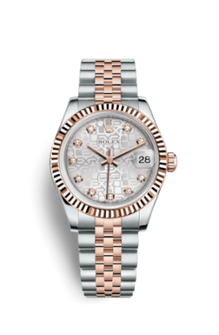 Rolex - 178271-0024.  Datejust 31 Rolesor Everose Fluted / Jubilee / Silver Computer