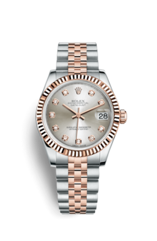 Rolex - 178271-0030  Datejust 31 Rolesor Everose Fluted / Jubilee / Silver Diamond