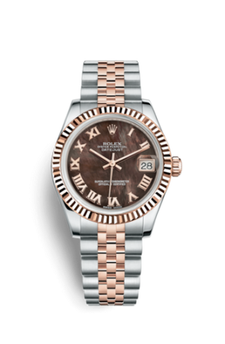 Rolex - 178271-0031  Datejust 31 Rolesor Everose Fluted / Jubilee / Black MOP Roman