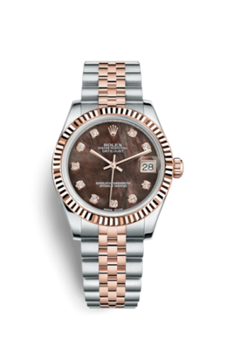 Rolex - 178271-0032  Datejust 31 Rolesor Everose Fluted / Jubilee / Black MOP