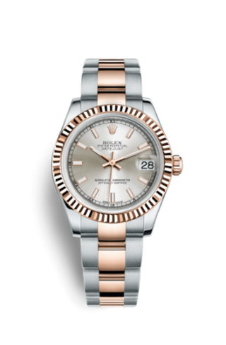 Rolex - 178271-0035  Datejust 31 Rolesor Everose Fluted / Oyster / Silver