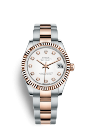 Rolex - 178271-0039  Datejust 31 Rolesor Everose Fluted / Oyster / White Diamond