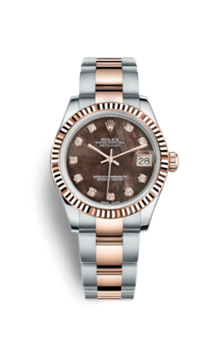 Rolex - 178271-0054  Datejust 31 Rolesor Everose Fluted / Oyster / Black MOP