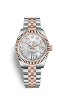 Rolex Datejust 31 Rolesor Everose Domed Diamond / Jubilee / MOP Roman (178271-0060)