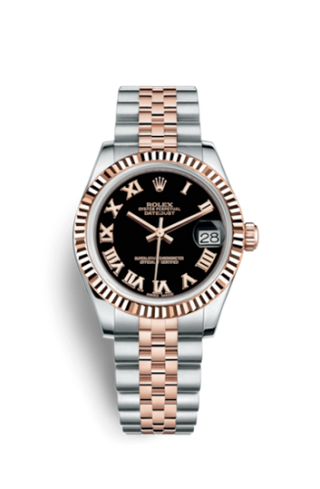 Rolex - 178271-0065  Datejust 31 Rolesor Everose Fluted / Jubilee / Black Roman