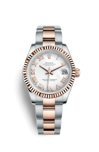 Rolex - 178271-0066  Datejust 31 Rolesor Everose Fluted / Oyster / White Roman