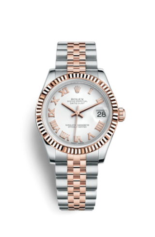 Rolex - 178271-0067  Datejust 31 Rolesor Everose Fluted / Jubilee / White Roman