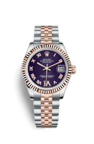 Rolex - 178271-0072  Datejust 31 Rolesor Everose Fluted / Jubilee / Purple Roman