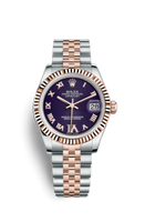 Rolex Datejust 31 Rolesor Everose Fluted / Oyster / Purple Roman (178271-0072)