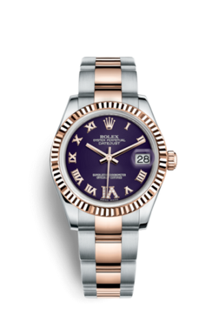 Rolex - 178271-0076  Datejust 31 Rolesor Everose Fluted / Oyster / Purple Roman