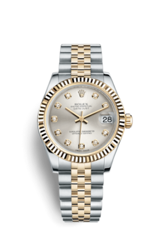 Rolex - 178273-0015  Datejust 31 Rolesor Yellow Fluted / Jubilee / Silver Diamond