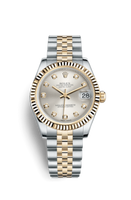 Rolex Datejust 31 Rolesor Yellow Fluted Diamond / Jubilee / White Roman (178273-0015)