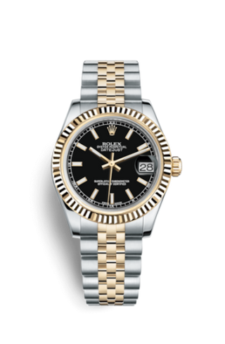 Rolex - 178273-0019  Datejust 31 Rolesor Yellow Fluted / Jubilee / Black