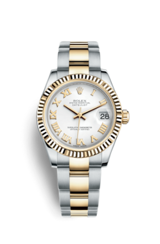 Rolex - 178273-0072  Datejust 31 Rolesor Yellow Fluted / Oyster / White Roman