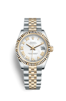 Rolex Datejust 31 Rolesor Everose Domed Diamond / Jubilee / Black Roman (178273-0073)