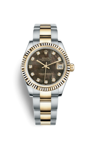 Rolex - 178273-0081  Datejust 31 Rolesor Yellow Fluted / Oyster/ Black MOP