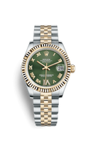 Rolex Datejust 31 Yellow Gold Domed / Oyster / Black (178273-0090)