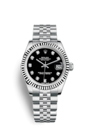 Rolex Datejust 31 Stainless Steel Domed Diamond / Oyster / Purple - Roman (178274-0014)