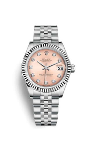 Rolex - 178274-0022  Datejust 31 Stainless Steel Fluted / Jubilee / Pink - Diamond