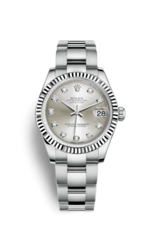 Rolex - 178274-0030  Datejust 31 Stainless Steel Fluted / Oyster / Silver - Diamond