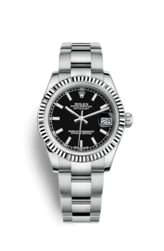 Rolex - 178274-0034  Datejust 31 Stainless Steel Fluted / Oyster / Black