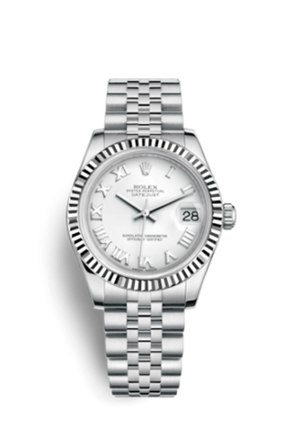 Rolex - 178274-0073  Datejust 31 Stainless Steel Fluted / Jubilee / White - Roman