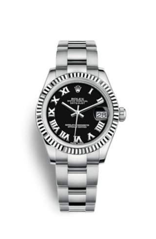 Rolex - 178274-0078  Datejust 31 Stainless Steel Fluted / Oyster / Black - Roman