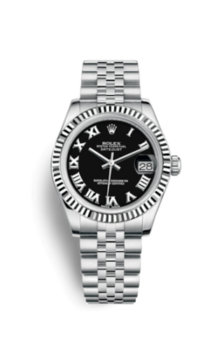 Rolex - 178274-0079  Datejust 31 Stainless Steel Fluted / Jubilee / Black - Roman