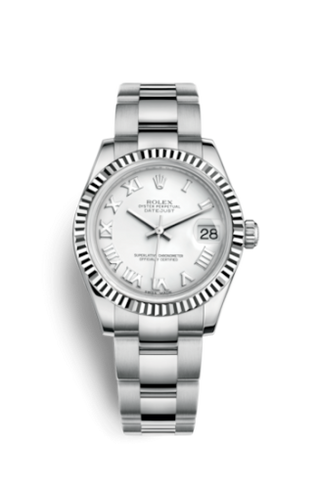 Rolex - 178274-0082  Datejust 31 Stainless Steel Fluted / Oyster / White - Roman