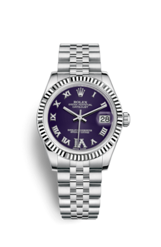 Rolex - 178274-0088  Datejust 31 Stainless Steel Fluted / Jubilee / Purple Roman