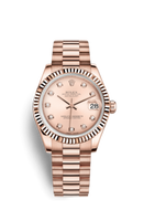 Rolex Datejust 31 Everose Fluted  President Black Diamonds (178275f-0008)