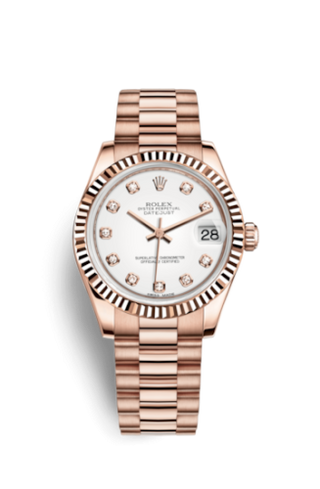 Rolex - 178275f-0011  Datejust 31 Everose Fluted / President / White Diamonds