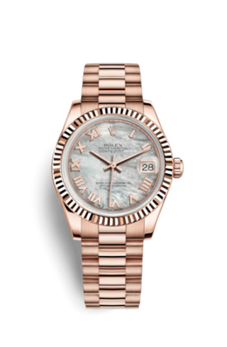 Rolex - 178275f-0026  Datejust 31 Everose Fluted / President / MOP Roman