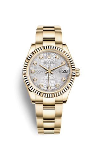 Rolex - 178278-0031  Datejust 31 Yellow Gold Fluted / Oyster / Silver Computer