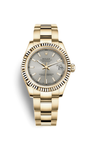 Rolex - 178278-0034  Datejust 31 Yellow Gold Fluted / Oyster / Silver